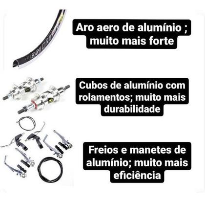 Imagem de Bicicleta aro 26 vintage retrô com cesta vime 6 marchas bege