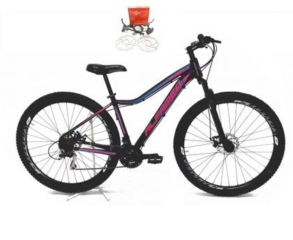 Imagem de Bicicleta Aro 29 Alfameq Pandora Feminina Alumínio 21v Freio a Disco Hidráulico - Preto/Azul/Rosa