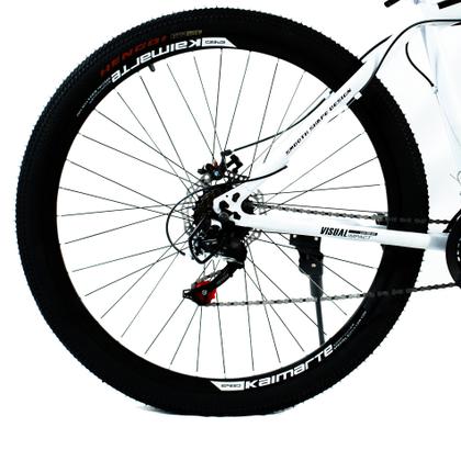 Imagem de Bicicleta Aro 29 Bike 21 Vel Marchas Everest Freio a Disco Quadro Alumínio Leve Resistente Cor Branco/Preto - WCT FITNESS