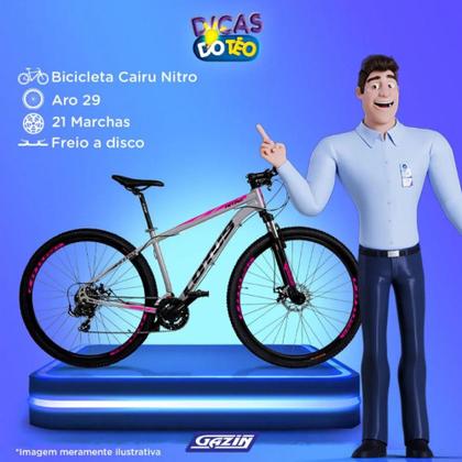 Bicicleta Aro 29 Cairu Lotus Nitro 21 Marchas Freio a Disco Quadro