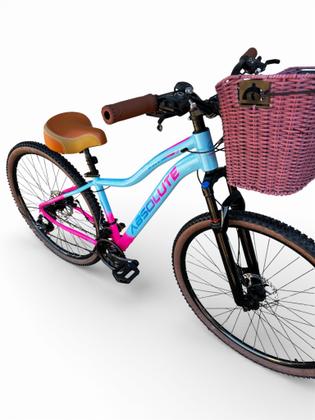 Imagem de Bicicleta Aro 29 Feminina Absolute Hera Retrô Vintage 21v Shimano Confortável Cesta Selim 2 Molas