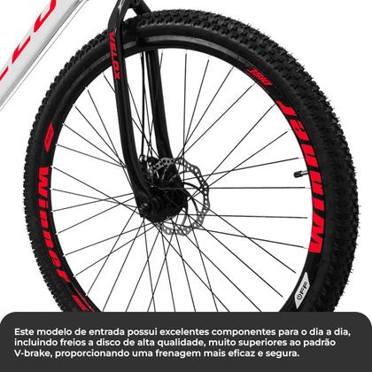 Imagem de Bicicleta Aro 29 Freio à Disco 21 M Velox Branca/Vermelho - Ello Bike