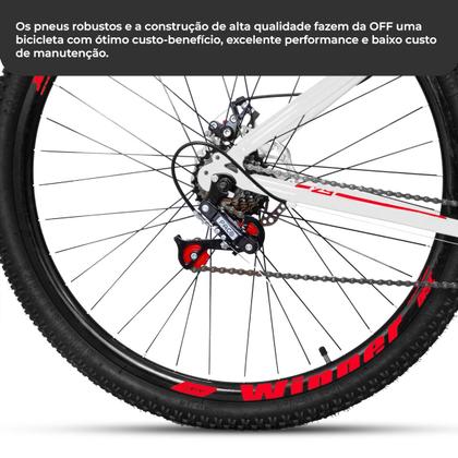 Imagem de Bicicleta Aro 29 Freio à Disco 21 M Velox Branca/Vermelho - Ello Bike