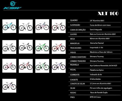 Imagem de Bicicleta Aro 29 Ksw 24 Marchas Shimano, Freios a Disco e K7