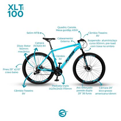 Imagem de Bicicleta Aro 29 Ksw Alumínio 24V Freio A Disco Mec Mtb S21