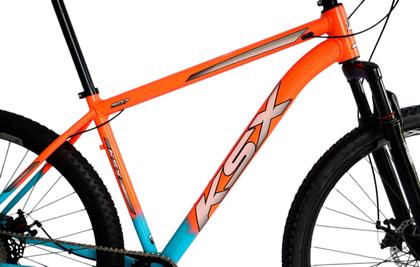 Imagem de Bicicleta Aro 29 Ksx Sd7 12v Freio Hidráulico K7 11/50 Garfo com Trava Kit 1x12 Laranja/Azul