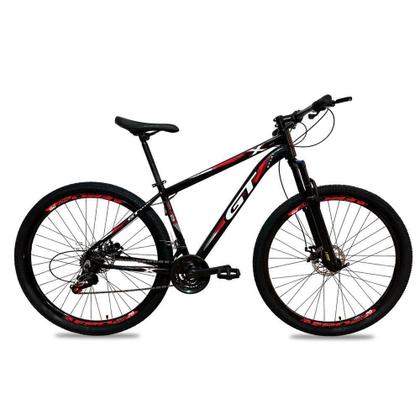 Imagem de Bicicleta Aro 29 Shimano Dianteiro Traseiro Alumínio 21 Marchas Freio A Disco Quadro 21" Vermelho