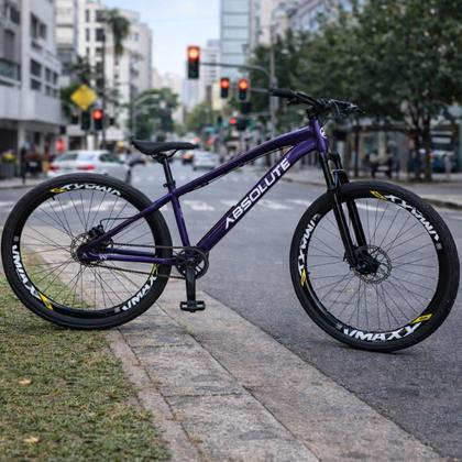 Imagem de Bicicleta Bike Absolute Brutus Pro Aro 26 Aluminio Freios Hidráulicos Grau Freeride Manobras Radicais Monomarcha Roxo