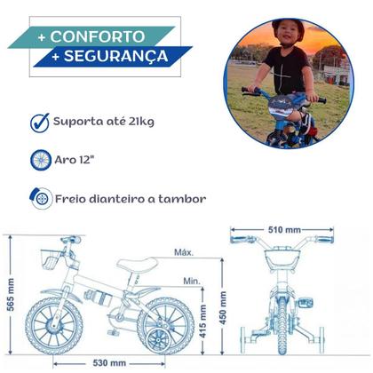 Imagem de Bicicleta Bike Homem Aranha Rodinha Meninos 3 a 5 Anos Azul/Vermelho