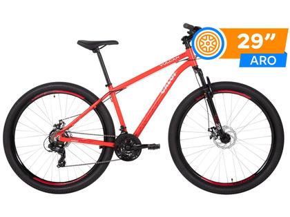 Imagem de Bicicleta Caloi Vulcan Vermelha Aro 29 Freio a Disco Mecânico Câmbio Shimano 21 Marchas T17R29V21