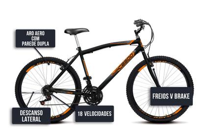 Imagem de Bicicleta Cazelle CB 500, Aro 26 Comum Natural, 36 Raias, 18 Marchas, Freios V-Brake e Suporte de Guidão Down Hill Colli