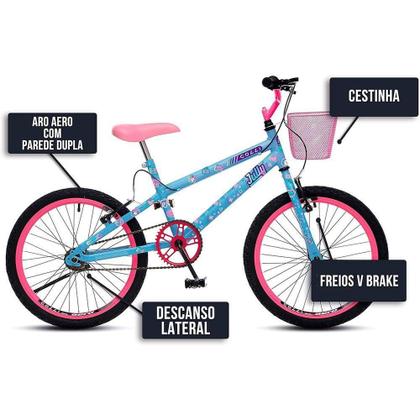 Imagem de Bicicleta Colli Jully Aro 20 Aero 36 Raias Azul Champanhe