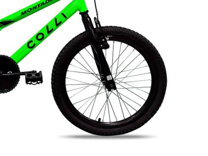 Imagem de Bicicleta Colli Montadinha Aro 20 Selim Mobik Bagageiro Cor Amarelo Neon Tamanho Do Quadro 12