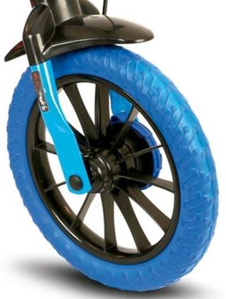 Imagem de Bicicleta com Rodinha Aro 12 Infantil Veloz Menino Capacete Azul