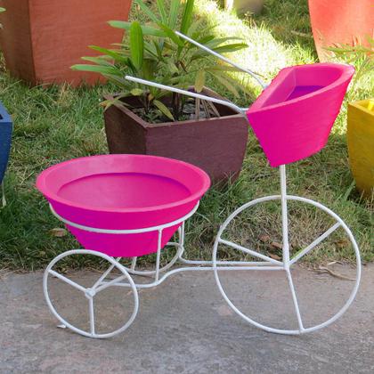 Imagem de Bicicleta com vasos planta triciculo jardim flores