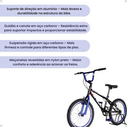 Imagem de Bicicleta Cross Freestyle TKZ Shinobi Aro 20 Colorido Alumínio
