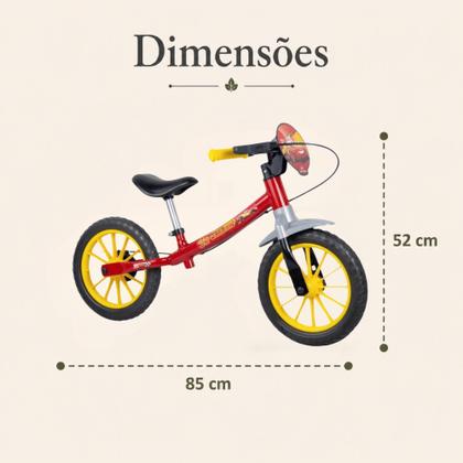 Imagem de Bicicleta de Equilíbrio Balance Bike Aro 12 Sem Pedal Carros Nathor