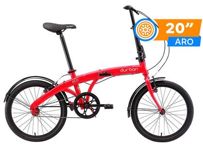 Imagem de Bicicleta dobrável aro 20 com quadro de aço - ECO (Vermelho)