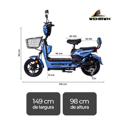 Imagem de Bicicleta Elétrica 500W Scooter Sem Emplacamento Basket WeHawk