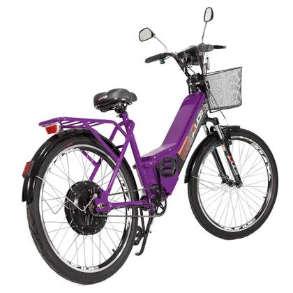 Imagem de Bicicleta Elétrica - Aro 24 - Duos Confort - 800w 48v 15ah - Violeta - Duos Bikes