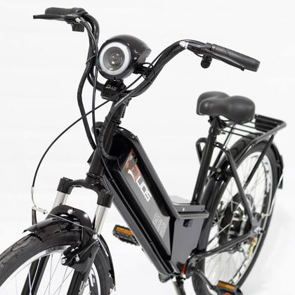 Imagem de Bicicleta Elétrica com Bateria de Lítio 48V 13Ah New Confort Preta com Cestinha
