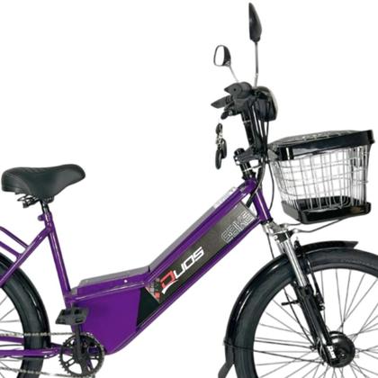 Imagem de Bicicleta Elétrica New Confort 800W 48V 15Ah Alarme Retrovisor Violeta