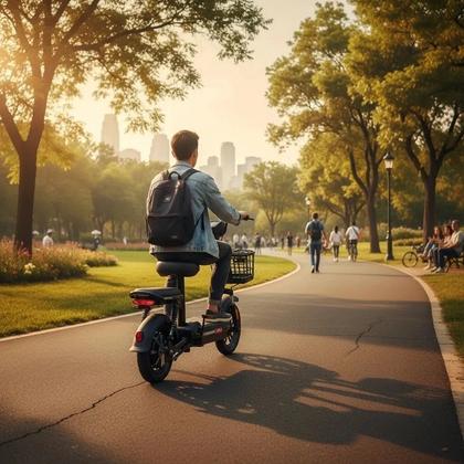 Imagem de Bicicleta Elétrica Scooter 48v Autonomia 40km Alta Mobilidade Urbana 500w Autopropelido -
