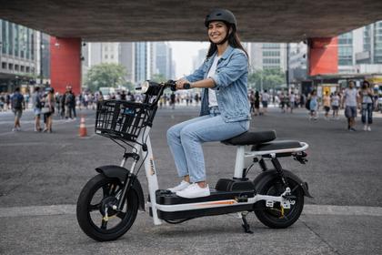 Imagem de Bicicleta Elétrica Scooter Autopropelido 350w 48v 12ah Pop Bikelete