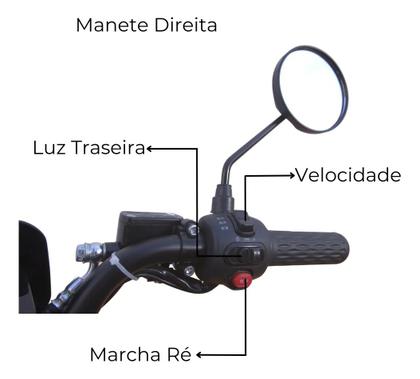 Imagem de Bicicleta Elétrica Wasp 800W Sem Pedal Adulto Sem CNH com Cesto e Acelerador