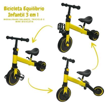 Imagem de Bicicleta Equilíbrio 2 Em 1 Importway Bw312Am Amarelo/Preto