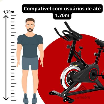 Imagem de Bicicleta Ergométrica Fitness Spinning Cor Preto E Vermelho Treino em Casa e Academia