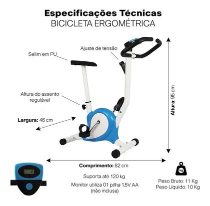 Imagem de Bicicleta Ergométrica Fitness Vertical Residencial 21 Velocidades com Monitor com Funções Compacta B