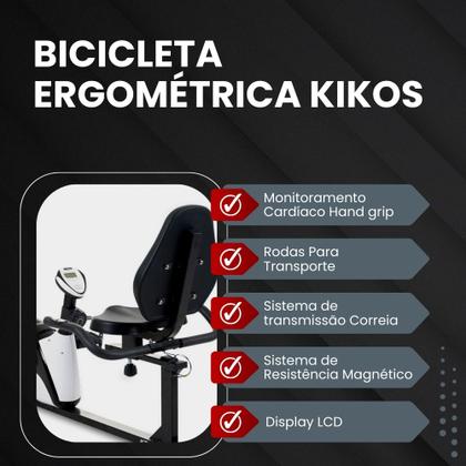 Imagem de Bicicleta Ergométrica Kikos KR3.8 Residêncial 8 Níveis de Esforço Display LCD 4 Funções