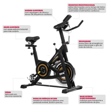 Imagem de Bicicleta Ergométrica para Spinning Mecanica 5kg Chase Odin Fit