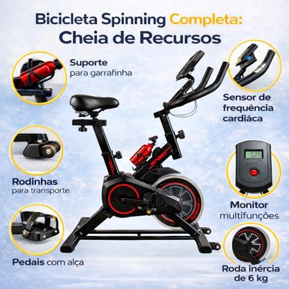 Imagem de Bicicleta Ergometrica Profissional Spinning Fitness Academia