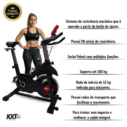 Imagem de Bicicleta ergométrica speed Spinning profissional inércia 12kg Kxt Fitness