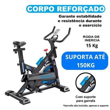 Imagem de Bicicleta Ergométrica Spinning 15Kg Profissional 150Kg 1.80M