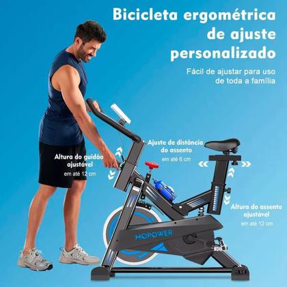 Imagem de Bicicleta Ergométrica Spinning 15Kg Profissional 150Kg 1.80M