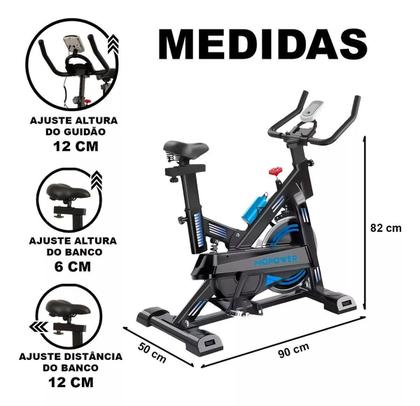 Imagem de Bicicleta Ergométrica Spinning 15Kg Profissional 150Kg 1.80M