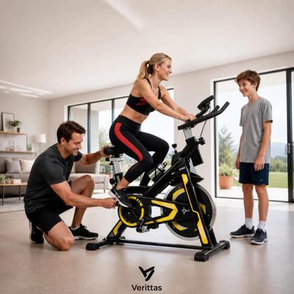Imagem de Bicicleta Ergometrica Spinning Bike Profissional 13Kg Inércia Pessoa 1.90m Fitness Treino