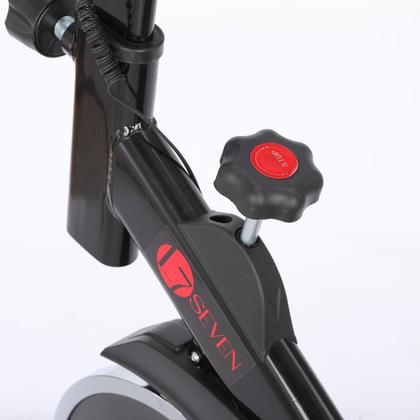 Imagem de Bicicleta Ergométrica Spinning com Volante de 4kg, 7 Níveis de Resistência, Painel Digital e Suporte para Celular