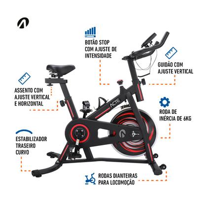 Imagem de Bicicleta Ergométrica Spinning Indoor Com Monitor 6.0 Acte