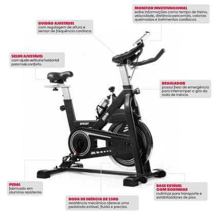 Imagem de Bicicleta Ergométrica Spinning Mecanica 13kg Sprint Odin Fit