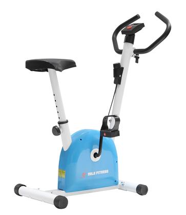 Imagem de Bicicleta Ergométrica Vertical Fit 3.0 Pro Mile Fitness Azul Exercício em Casa Monitor de Desempenho Silenciosa Confortável Suporta até 120 kg
