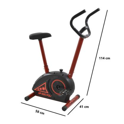 Imagem de Bicicleta Ergométrica Vertical Polimet BP-990 Preto Vermelho