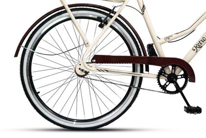 Imagem de Bicicleta Feminina Aro 26 Retrô Caiçara Beach Brisa Vintage Ceci Passeio Bege/Marrom