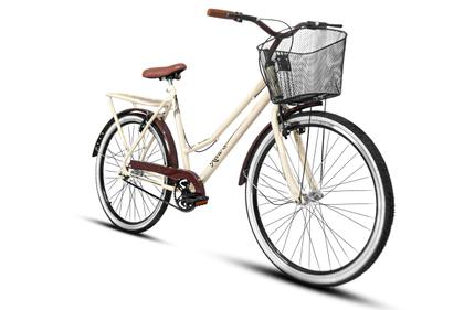 Imagem de Bicicleta Feminina Aro 26 Retrô Caiçara Beach Brisa Vintage Ceci Passeio Bege/Marrom