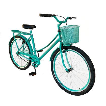 Imagem de Bicicleta Feminina Aro 26 Urbana Cestinha Freios V Brake Revisada e Lubrificada