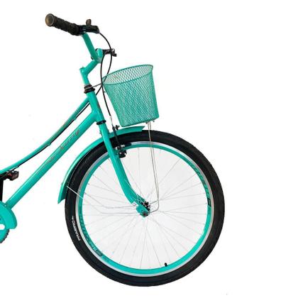 Imagem de Bicicleta Feminina Aro 26 Urbana Cestinha Freios V Brake Revisada e Lubrificada