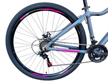 Imagem de Bicicleta Feminina Aro 29 Gta Start Alumínio 21v Freio a Disco Garfo Suspensão - Cinza/Rosa
